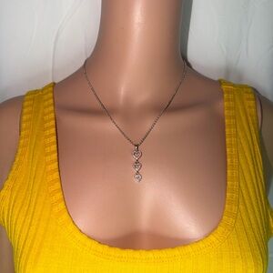 Silver pink heart necklace